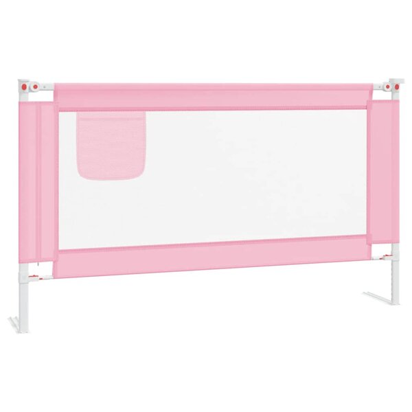 vidaXL Barrière de sécurité de lit d'enfant Rose 140x25 cm Tissu