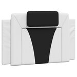 vidaXL Lit avec matelas blanc et noir 90x200 cm similicuir