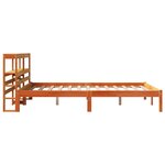 vidaXL Cadre de lit et tête de lit cire marron 135x190 cm bois de pin
