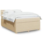 vidaXL Sommier à lattes de lit avec matelas Crème 140x190 cm Tissu