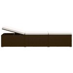 vidaXL Chaise longue avec coussin et table à thé résine tressée marron