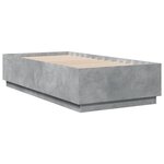 vidaXL Cadre de lit avec lumières LED gris béton 75x190 cm