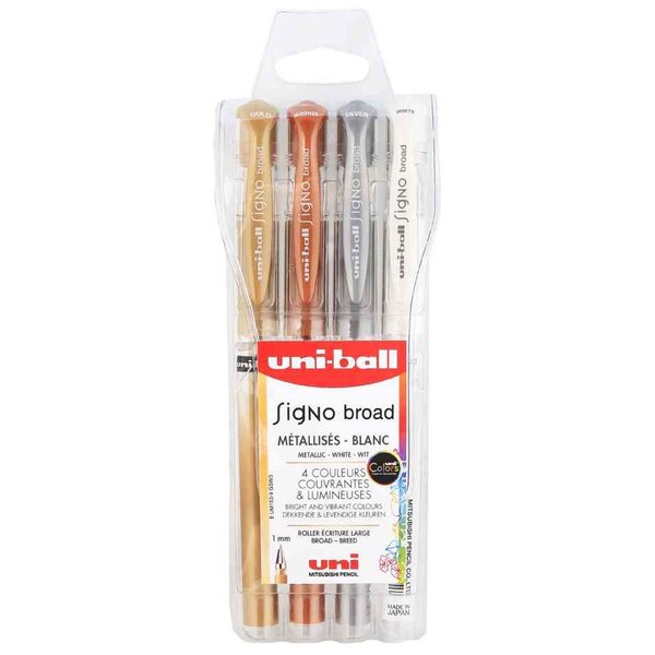 Stylo roller à encre gel signo broad um-153  étui de 4 uni-ball