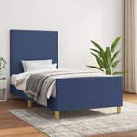 vidaXL Cadre de lit avec tête de lit Bleu 80x200 cm Tissu
