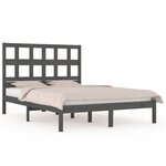 vidaXL Cadre de lit Gris Bois de pin massif 150x200 cm Très grand