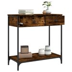 vidaXL Table console chêne fumé 75x34 5x75 cm bois d'ingénierie