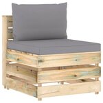 vidaXL Salon de jardin 5 Pièces avec coussins Bois imprégné de vert