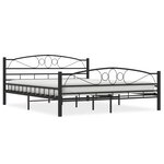 vidaXL Cadre de lit sans matelas et tête de lit noir 160x200 cm acier
