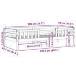 vidaXL Cadre de lit sans matelas cire marron 80x200 cm bois pin massif