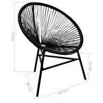 vidaXL Chaise de jardin forme de lune résine tressée noir