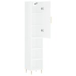 vidaXL Buffet haut Blanc brillant 34 5x34x180 cm Bois d'ingénierie
