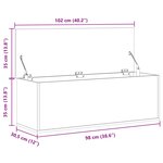 vidaXL Boîte de rangement chêne fumé 102x35x35 cm bois d'ingénierie