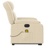 vidaXL Fauteuil inclinable de massage électrique Crème Tissu