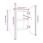 vidaXL Armoire de salle de bain miroir rond et LED Blanc 40x40x17 5 cm