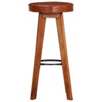 vidaXL Chaises de bar lot de 2 cuir véritable et bois d'acacia solide