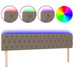 vidaXL Tête de lit à LED Taupe 200x7x78/88 cm Tissu
