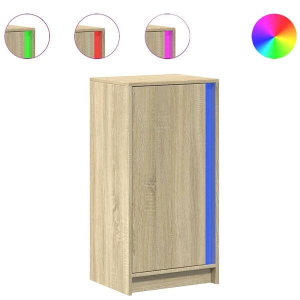 vidaXL Buffet avec LED chêne sonoma 42 5x34x85 cm bois d'ingénierie