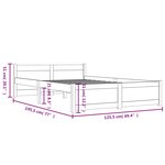 vidaXL Cadre de lit bois massif 120x190 cm petit double