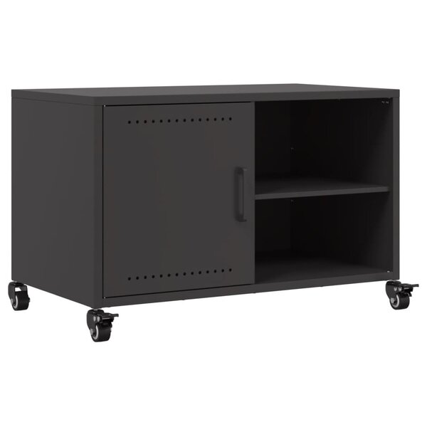 vidaXL Meuble TV noir 68x39x43 5 cm acier laminé à froid