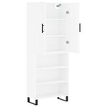 vidaXL Buffet haut Blanc 69 5x34x180 cm Bois d'ingénierie