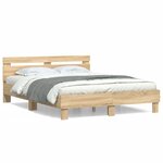 vidaXL Cadre de lit avec tête de lit chêne sonoma 140x190 cm