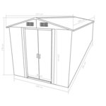 vidaXL Abri de jardin 257x298x178 cm Métal Marron