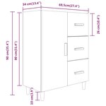 vidaXL Buffet sonoma gris 69 5x34x90 cm bois d'ingénierie