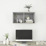 vidaXL Meuble TV mural Gris béton 37x37x72 cm Bois d’ingénierie