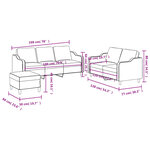 vidaXL Ensemble de canapés 3 Pièces avec coussins Marron Tissu