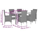 vidaXL Ensemble à manger de jardin et coussins 7 Pièces beige poly rotin