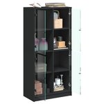vidaXL Buffet haut avec portes noir 68x37x142 cm bois d'ingénierie