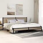 vidaXL Cadre de lit en métal sans matelas chêne sonoma 193x203 cm