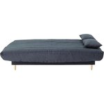 Clic clac 3 places - Tissu Soro gris - Couchage 125 x 190 cm - Avec coussins - 193 x 95 x 93 cm