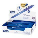 LOT de 25 Milan P07 Dry-Gel Stylo Gel Rétractable - Pointe 0.7mm - Séchage Rapide - Couleur Bleu