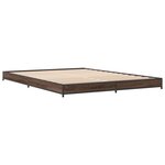 vidaXL Cadre de lit chêne marron 120x190 cm bois d'ingénierie et métal