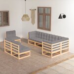 vidaXL Salon de jardin 8 Pièces avec coussins Bois de pin massif