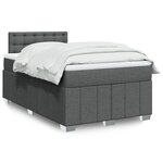 vidaXL Sommier à lattes de lit avec matelas Gris foncé 120x200cm Tissu