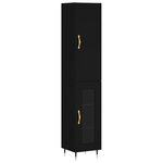 vidaXL Buffet haut Noir 34 5x34x180 cm Bois d'ingénierie