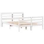vidaXL Cadre de lit avec tête de lit blanc 160x200 cm bois pin massif