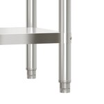 vidaXL Table de travail de cuisine avec étagère 110x55x150 cm inox