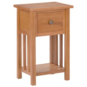 vidaXL Table à revues avec tiroir 35x27x55 cm Bois de chêne solide