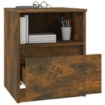 vidaXL Tables de chevet 2 Pièces chêne fumé 40x40x50 cm bois d'ingénierie