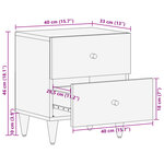 vidaXL Table de chevet 40x33x46 cm Bois de manguier solide