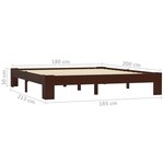 vidaXL Cadre de lit Marron foncé Bois de pin massif 180 x 200 cm