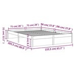 vidaXL Cadre de lit bois massif 150x200 cm très grand