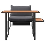 Set de salle à manger de jardin 2 pièces avec siège simple et coussins anthracite
