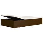 vidaXL Chaise longue convertible avec coussin Résine tressée Marron