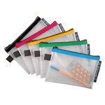 Pochette À Fermeture Éclair En Plastique Souple - Couleurs Assorties - X 10 - Exacompta