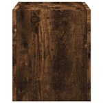 vidaXL Table de chevet murale chêne fumé 45x30x35 cm