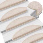 vidaXL Tapis d'escalier 15 Pièces Taupe 56 x 17 x 3 cm